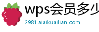wps会员多少钱包年划算